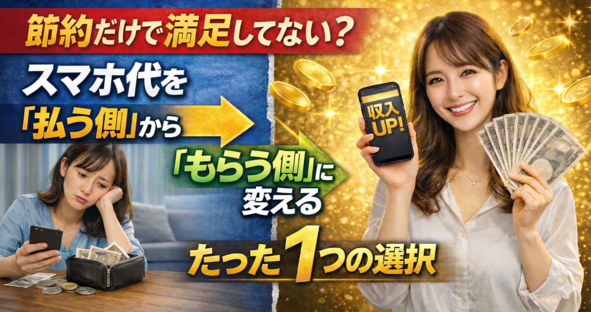 節約だけで満足してない? スマホ代を「払う側」から「もらう側」に変える、たった1つの選択